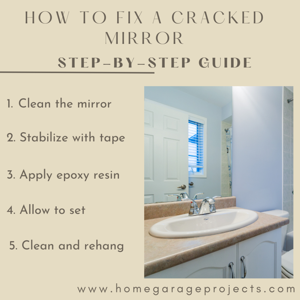 how to fix a cracked mirrror, step by step guide