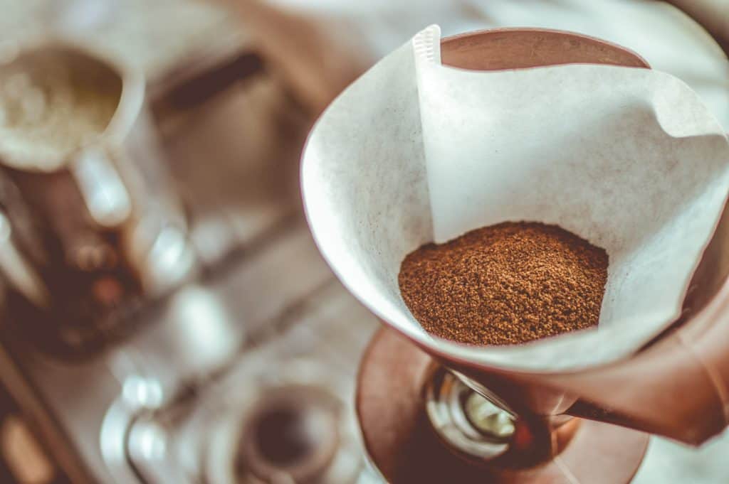 coffee grounds down the sink